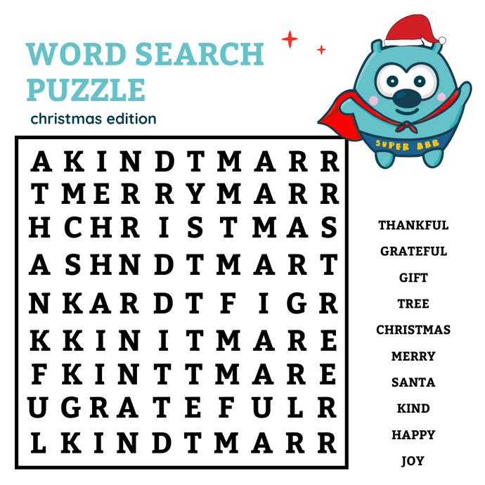 Word Search Puzzle - Christmas Edition